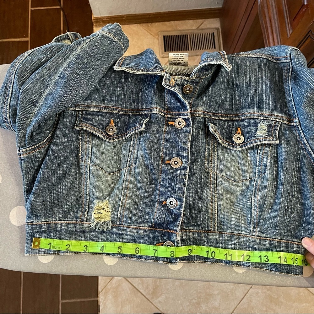 Paris Blues Cropped Blue Denim Jacket - Picture 12 of 14